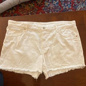 H&M White cotton jean shorts size 18, 90s boyfriend shorts low-waist